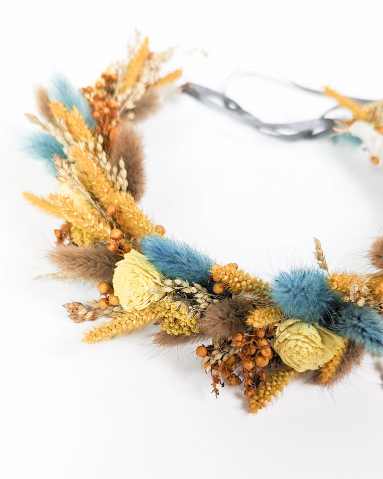 wianek na głowę musztardowy